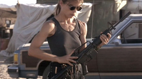 Pic: Linda Hamilton in Terminator 2