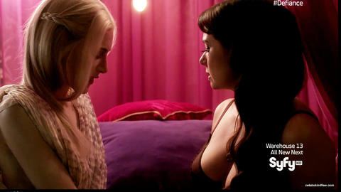 Pic: Mia Kirshner in Defiance