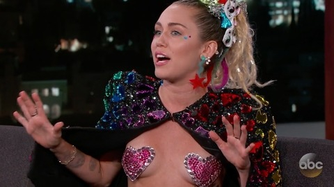Pic: Miley Cyrus in Jimmy Kimmel Live!
