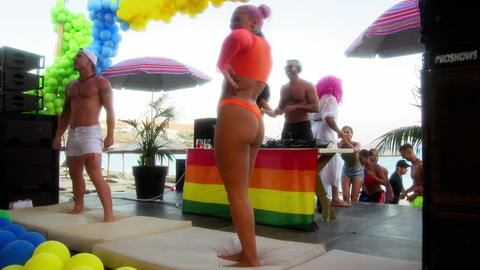 Pic: Gabi Andrews in Lindsay Lohan's Beach Club