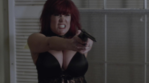 Pic: Rebecca Love in Girls Guns and Blood