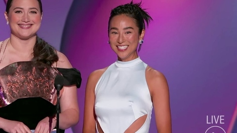 Pic: Greta Lee in The Emmy Awards