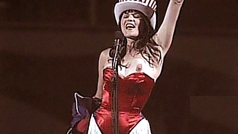 Pic: Lucy Lawless in Detroit Red Wings Game: National Anthem (1997)