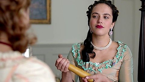 Pic: Jessica Brown Findlay in Harlots (2017)