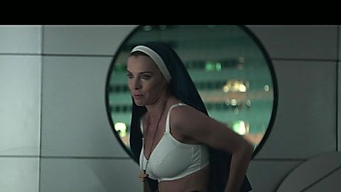 Pic: Betty Gilpin in Mrs. Davis (2023)